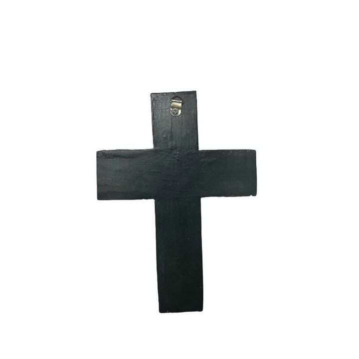 Willow &amp; Silk Handmade Wooden 20cm Monochrome Cross Wall Art