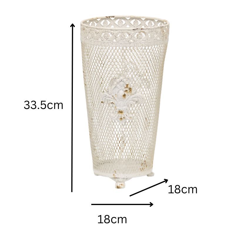 Willow &amp; Silk French Provincial Elegance Dry-Flower Vase with Fleur-de-lis