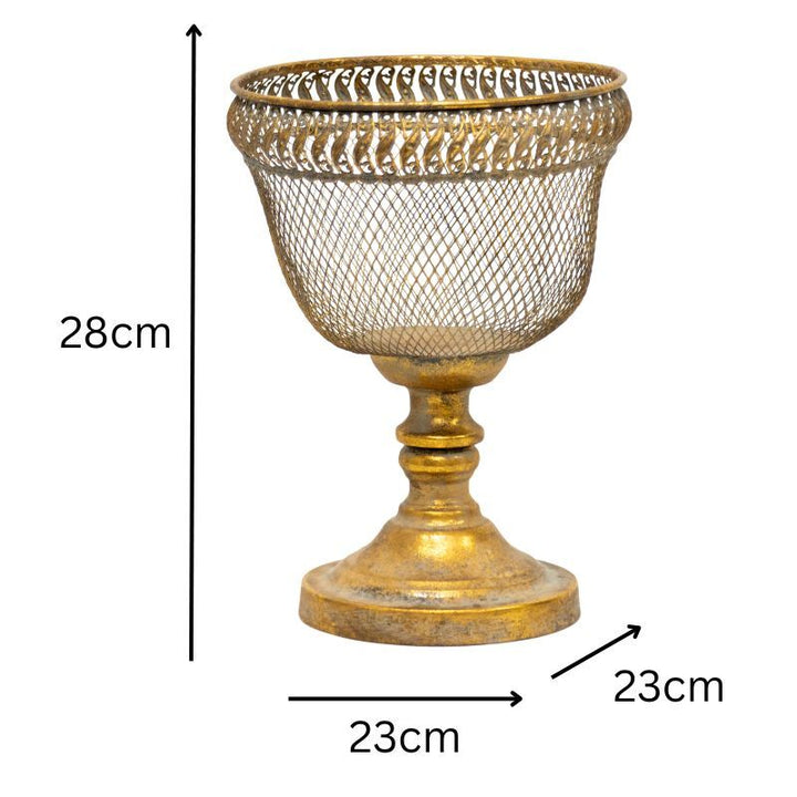 Willow &amp; Silk Footed Bowl Golden Net Elegance Lustre 28cm
