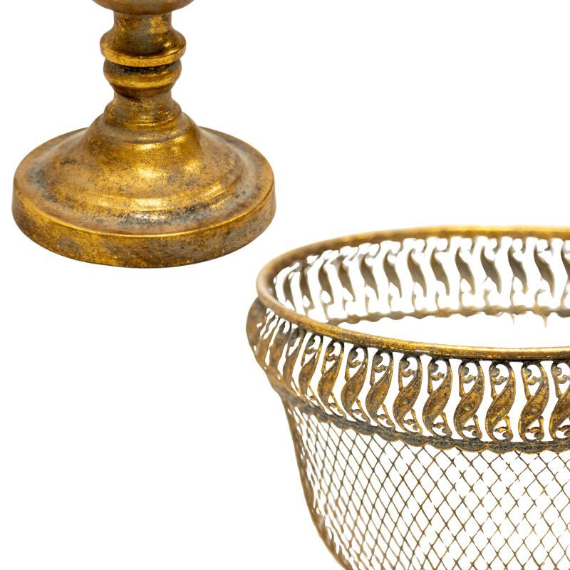 Willow &amp; Silk Footed Bowl Golden Net Elegance Lustre 28cm