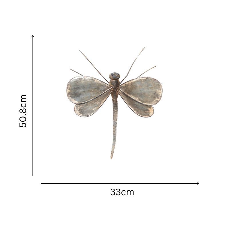 Willow &amp; Silk Metal 66cm Flying Dragonfly Wall Art