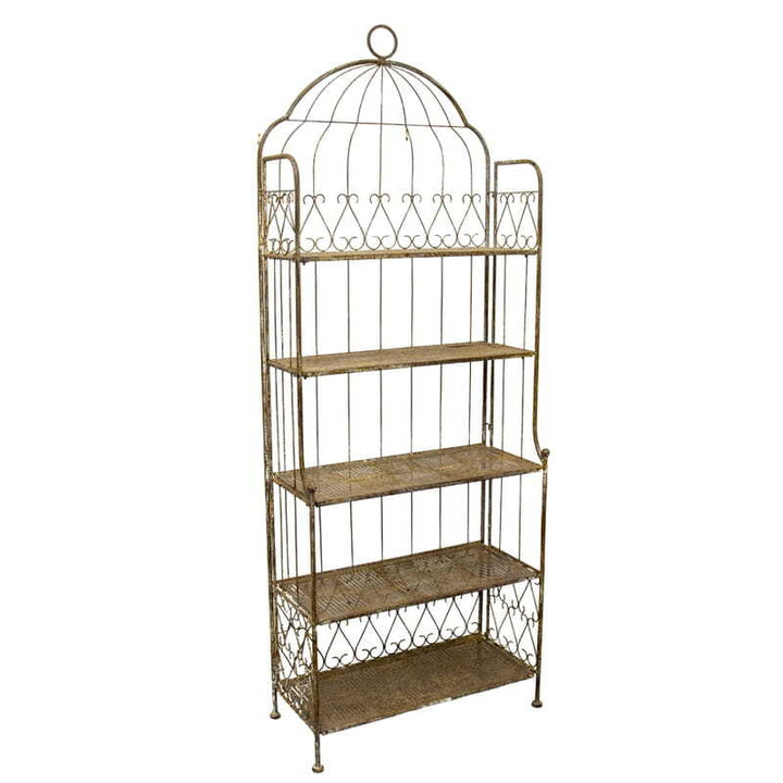 Willow &amp; Silk Metal 200cm Taupe Birdcage 5-Shelf Plant/Art Stand/Organiser