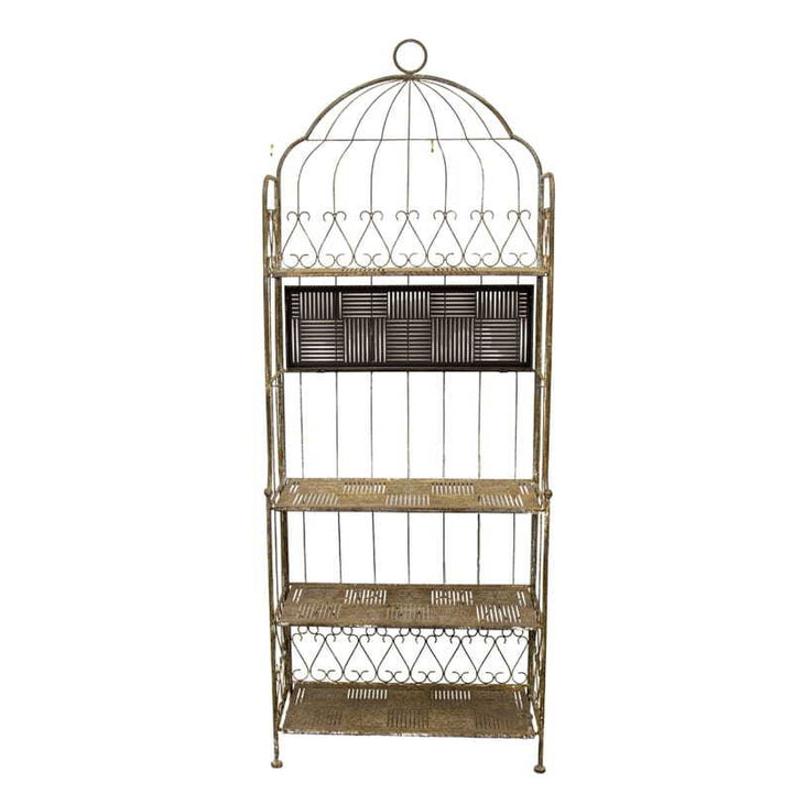 Willow &amp; Silk Metal 200cm Taupe Birdcage 5-Shelf Plant/Art Stand/Organiser