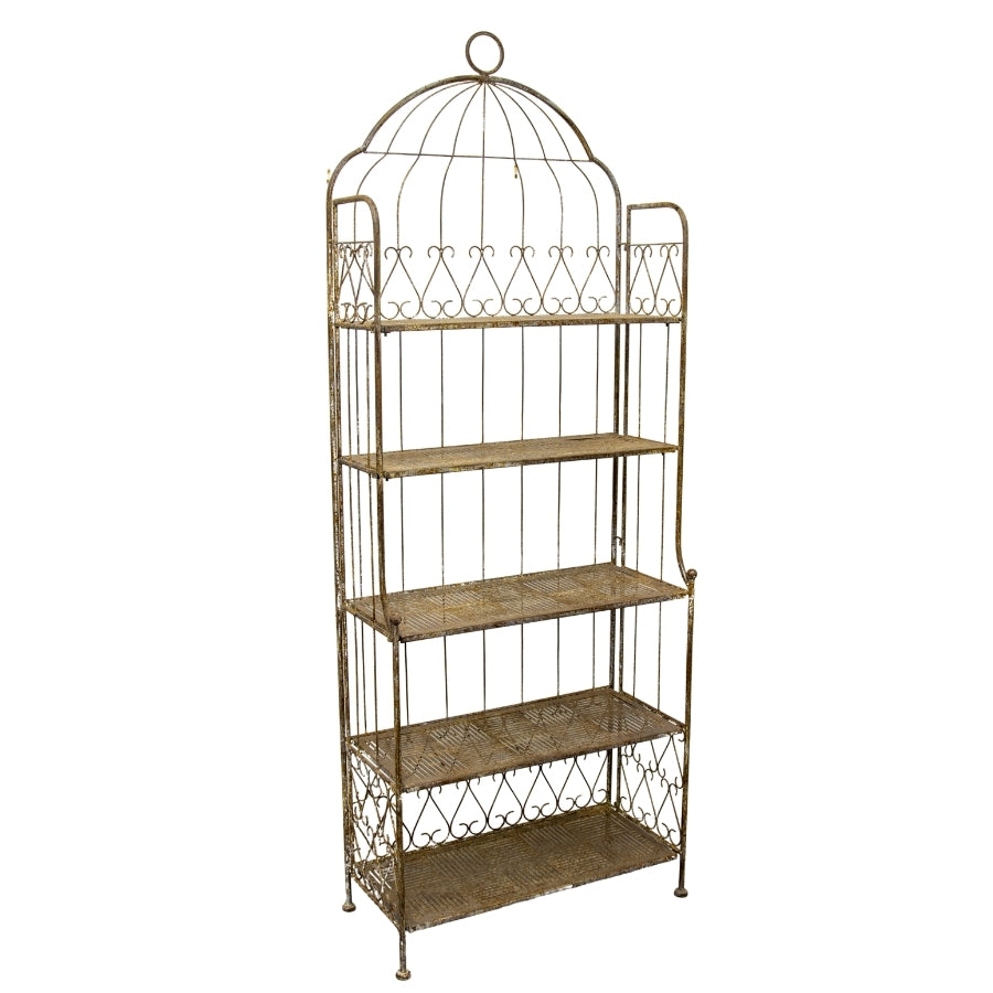 Willow &amp; Silk Metal 200cm Taupe Birdcage 5-Shelf Plant/Art Stand/Organiser