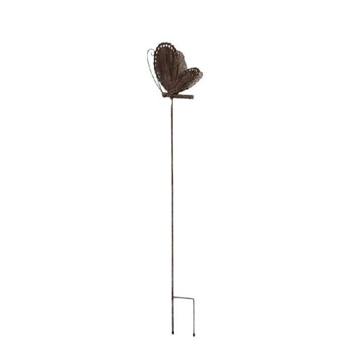 Willow &amp; Silk Metal 115cm Rustic Brown Butterfly Garden Stake