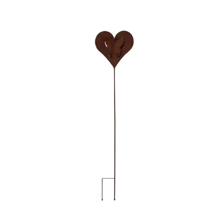 Willow &amp; Silk Metal 116cm Rust Heart w/3-D Butterfly Cutout Garden Stake
