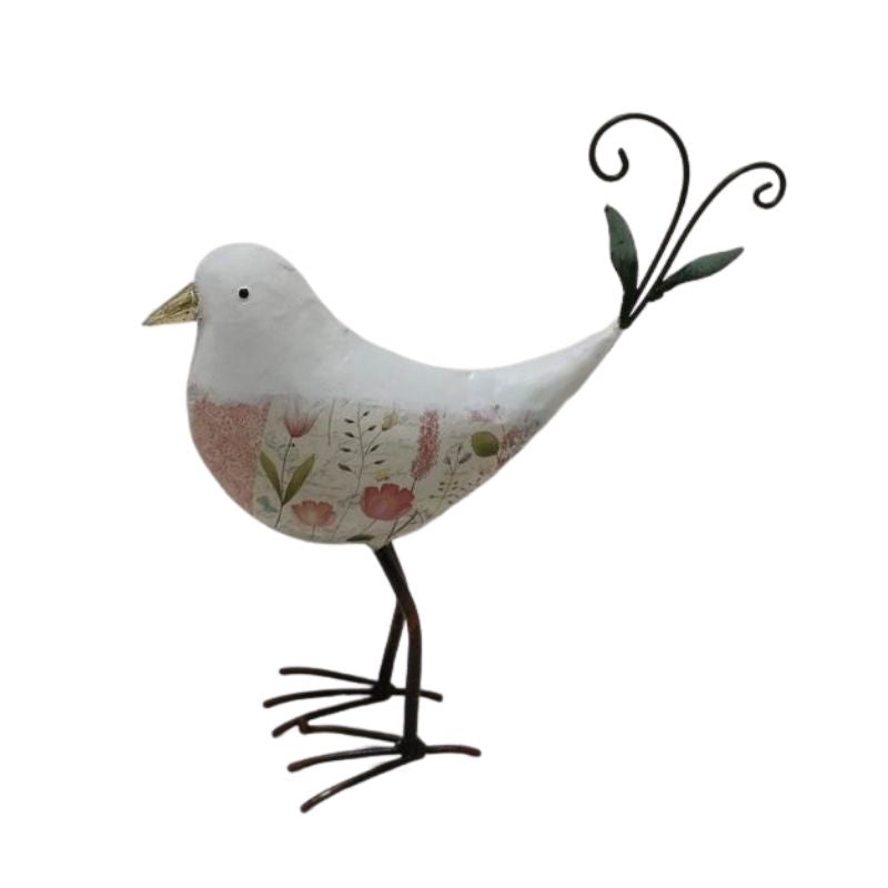 Willow and Silk Glamorous Bird w/Floral 31x10x33cm