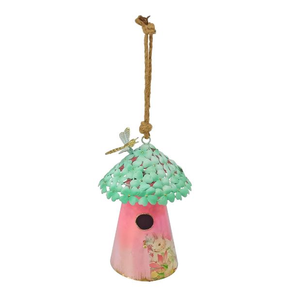Willow &amp; Silk Butterfly blooms bird house - 15.2 × 15.2 × 25.4–40.6 cm.