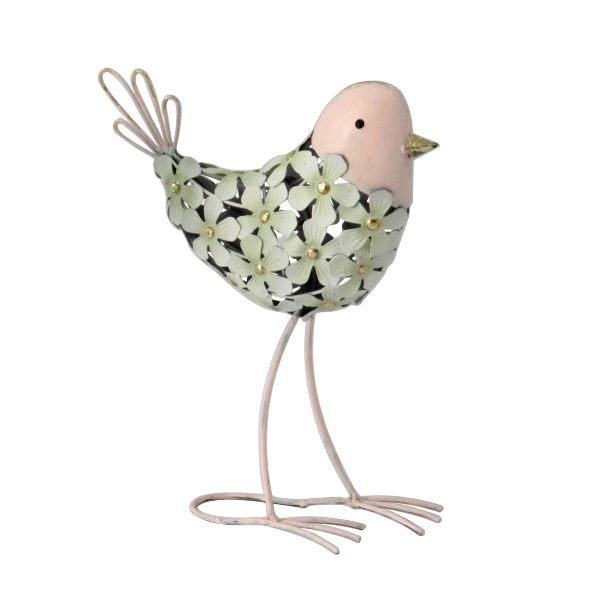 Willow &amp; Silk Pink Bloom  Bird - 24.1 × 10.2 × 31.8 cm