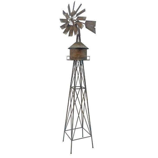 Willow &amp; Silk XXL Silver Silo Windmil - 62.2 × 50.8 × 204.5–230.5 cm