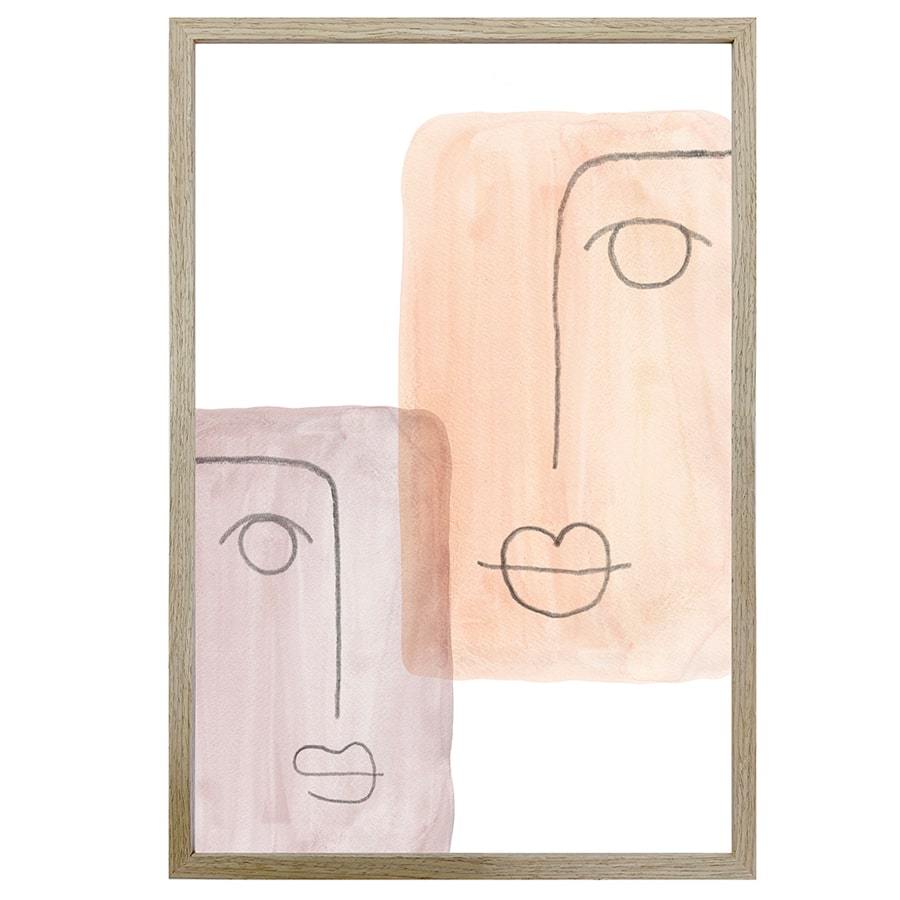 Willow &amp; Silk Small Abstract Faces Framed Print Wall Art