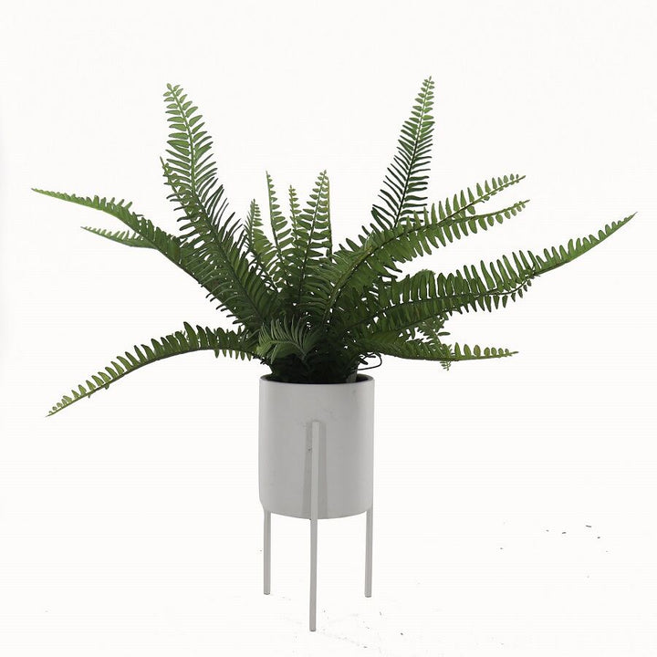 Willow &amp; Silk Artificial 56cm Green Fern Plant In Pot w/Stand