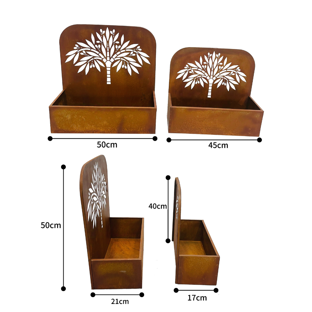 Willow &amp; Silk Set/2 Nested Rust &