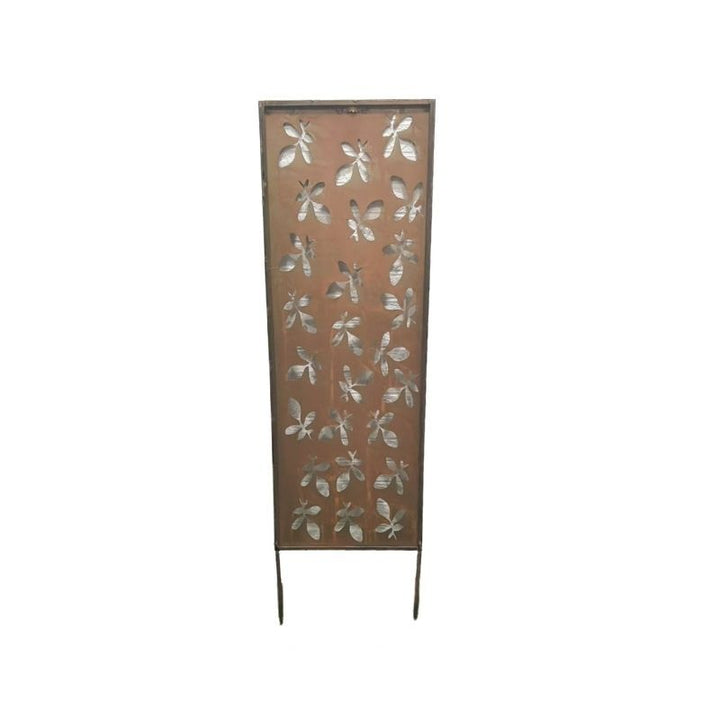 Willow &amp; Silk Rust Laser-cut Garden Screen Stake 45x150cm
