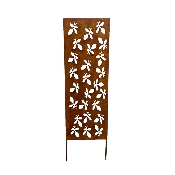 Willow &amp; Silk Rust Laser-cut Garden Screen Stake 45x150cm