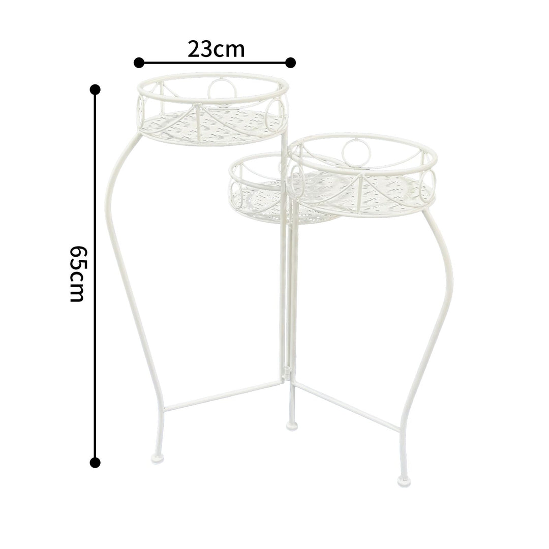 Willow &amp; Silk Riviera 3-Tier Round Potplant Stand 46x46x65cm