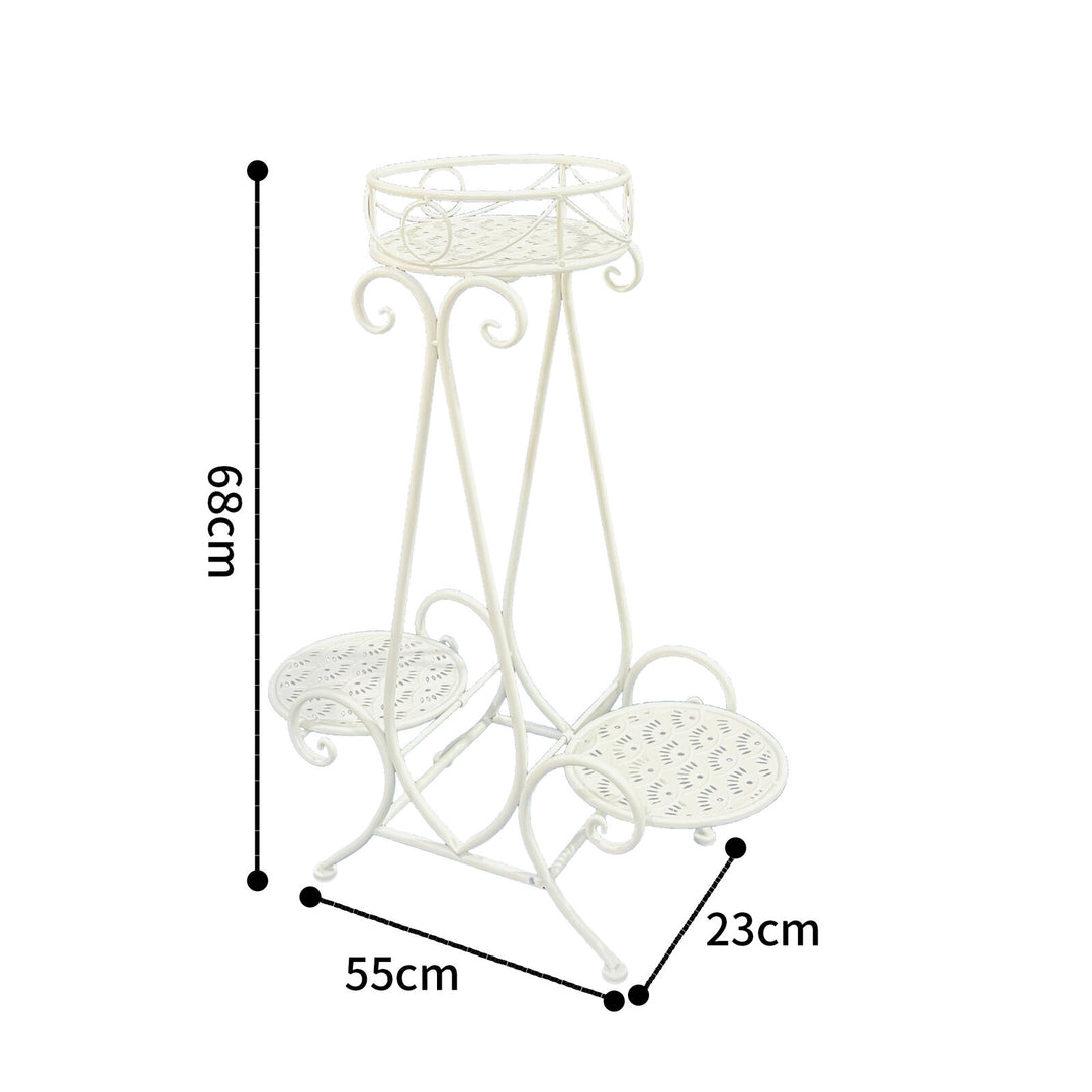 Willow &amp; Silk Riviera 3 Round Potplant Pyramid Stand 55x23x68cm