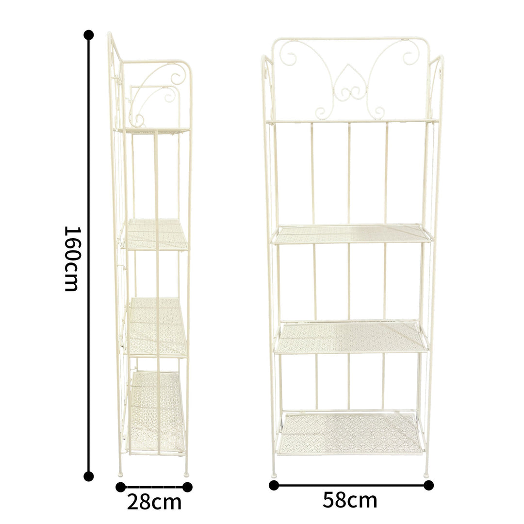 Willow &amp; Silk Bordeaux Baker Stand 4-Shelf Unit 58x28x160cm