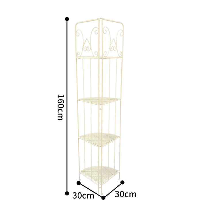 Willow &amp; Silk Bordeaux Corner Baker Stand 4-Shelf Unit 30x30x160cm