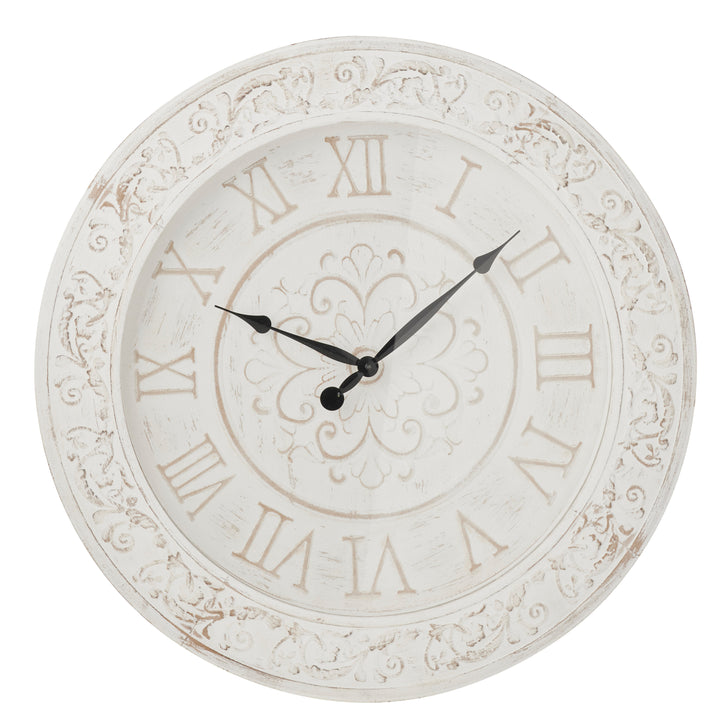 Willow &amp; Silk 70*5.5cm White on White Classic Glass Fronted Clock
