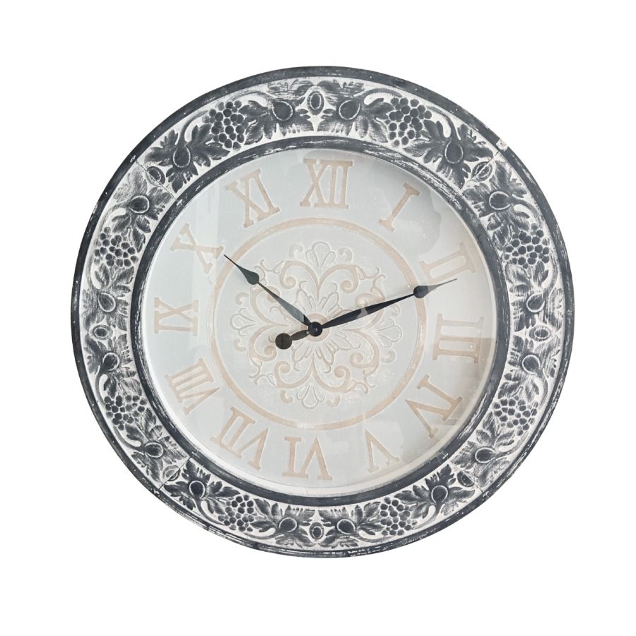 Willow &amp; Silk 72.5*5.5cm Florence Charcoal Glas Fronted Clock