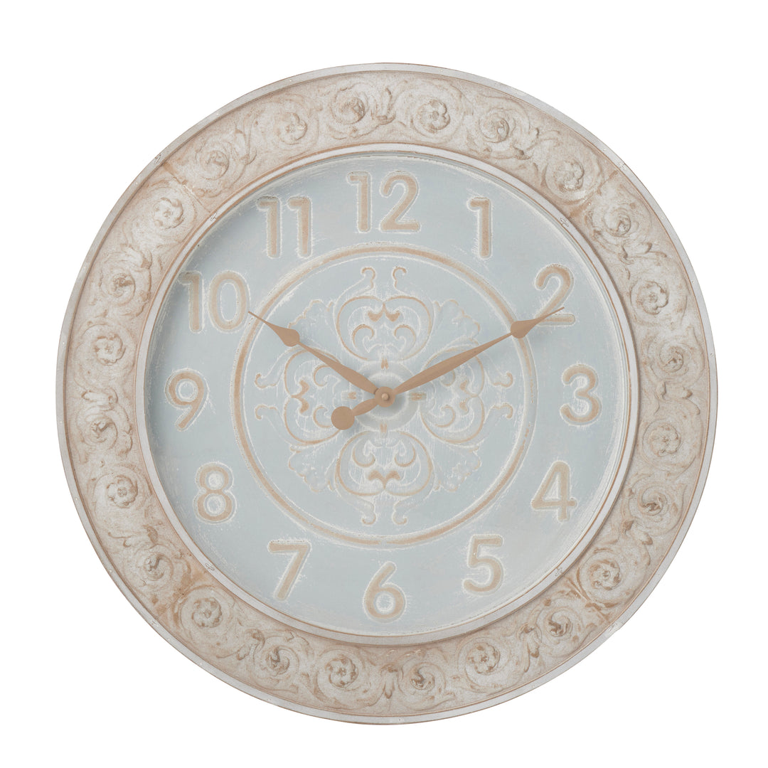 Willow &amp; Silk 71*5cm French Country Blue/Grey Glass Fronted Clock