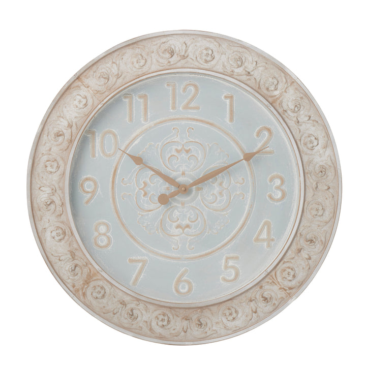 Willow &amp; Silk 71*5cm French Country Blue/Grey Glass Fronted Clock