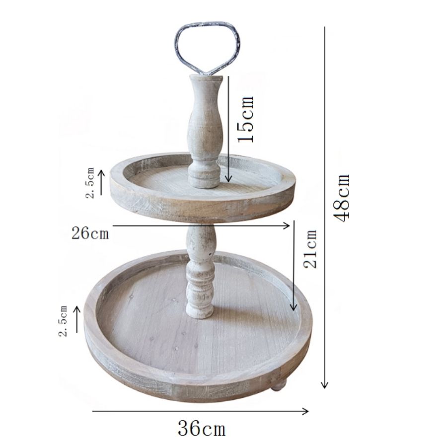 Willow &amp; Silk Ava 2 Tier Cake Stand 53x39x68cm