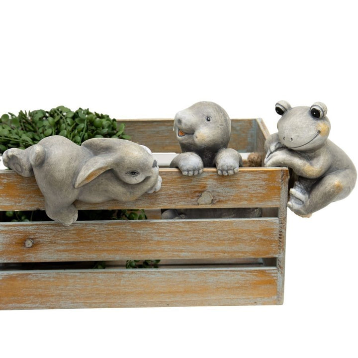 Willow &amp; Silk 3x Little Animals16/15/12cm Turtle/Rabbit/Frog Garden Decor