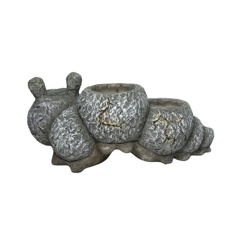 Willow &amp; Silk Magnesium 44cm Caterpillar 2 Pot/Planter Garden Figurine