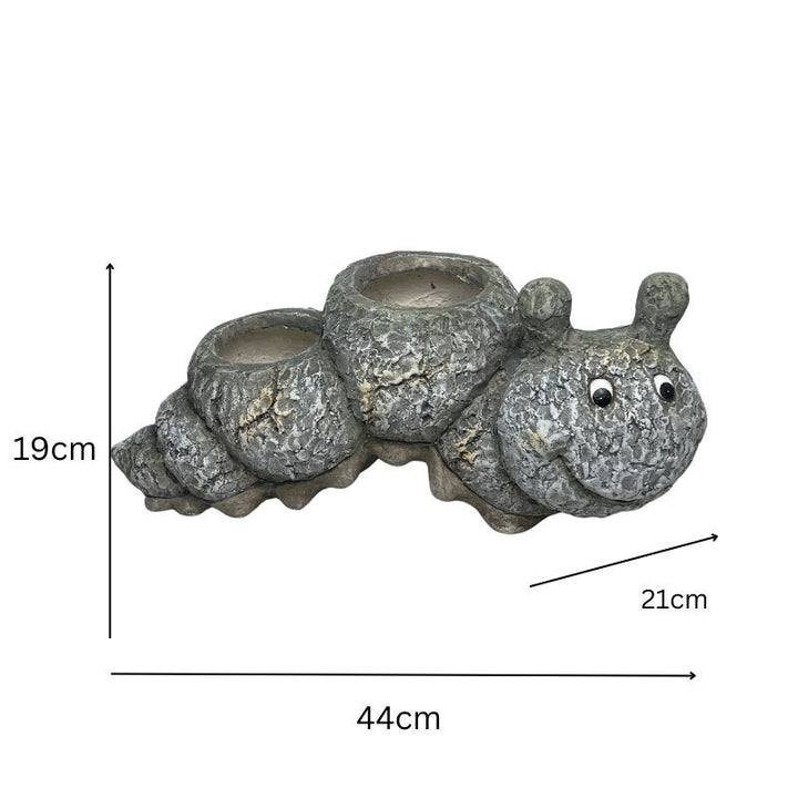 Willow &amp; Silk Magnesium 44cm Caterpillar 2 Pot/Planter Garden Figurine