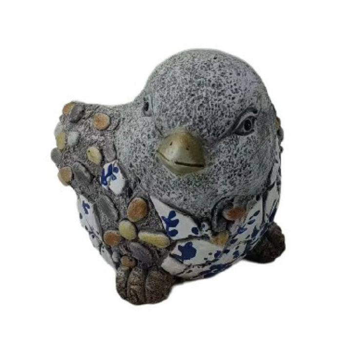 Willow &amp; Silk Polyresin 31.5cm Blue/ White Bird Garden Pot Planter
