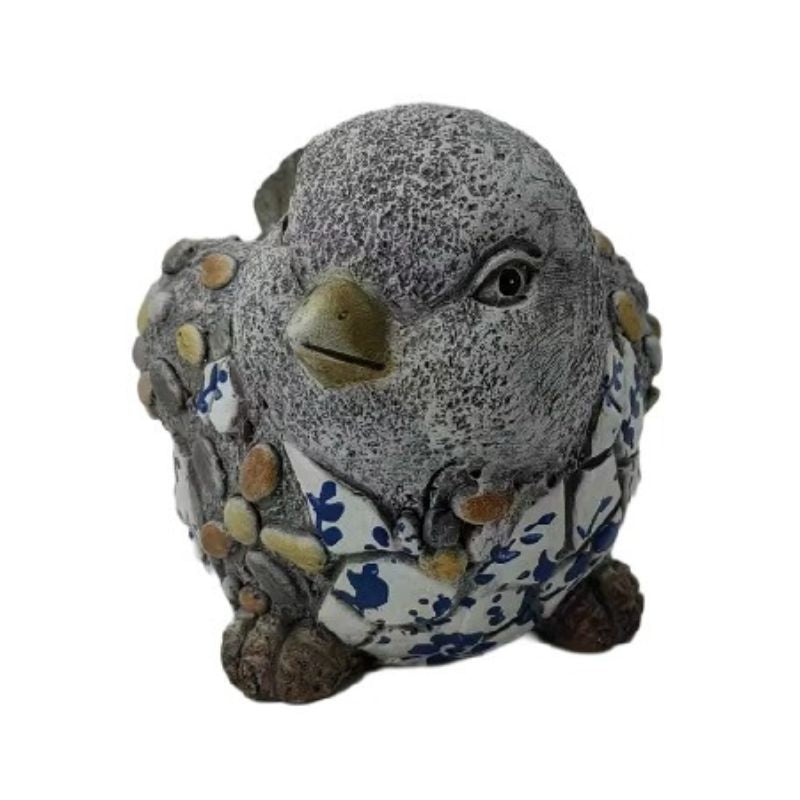 Willow &amp; Silk Polyresin 31.5cm Blue/ White Bird Garden Pot Planter