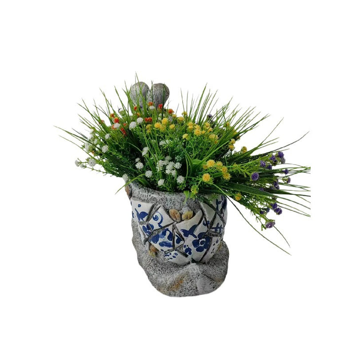 Willow &amp; Silk Polyresin 33.5cm Happy Snail Garden/ Home Pot Planter