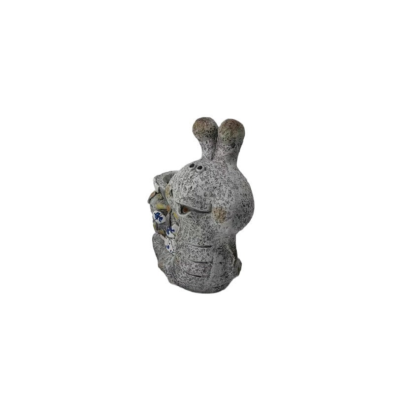 Willow &amp; Silk Polyresin 33.5cm Happy Snail Garden/ Home Pot Planter
