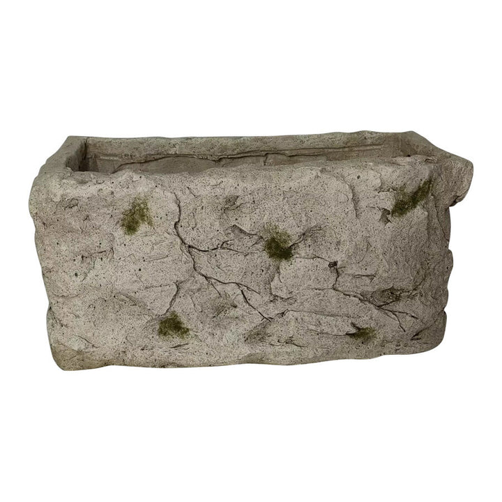 Willow &amp; Silk Aged Rectangular Planter with Angel 37x19.5x18cm