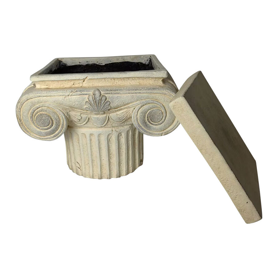 Willow &amp; Silk Elaborate Roman Pillar Planter/Stand with Lid 40x31x32.5cm
