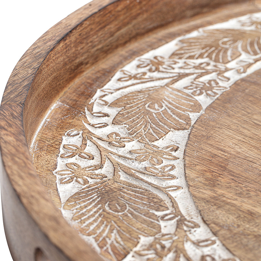 Willow &amp; Silk Large 60cm Handmade Wooden Round Tray/Wallhanging