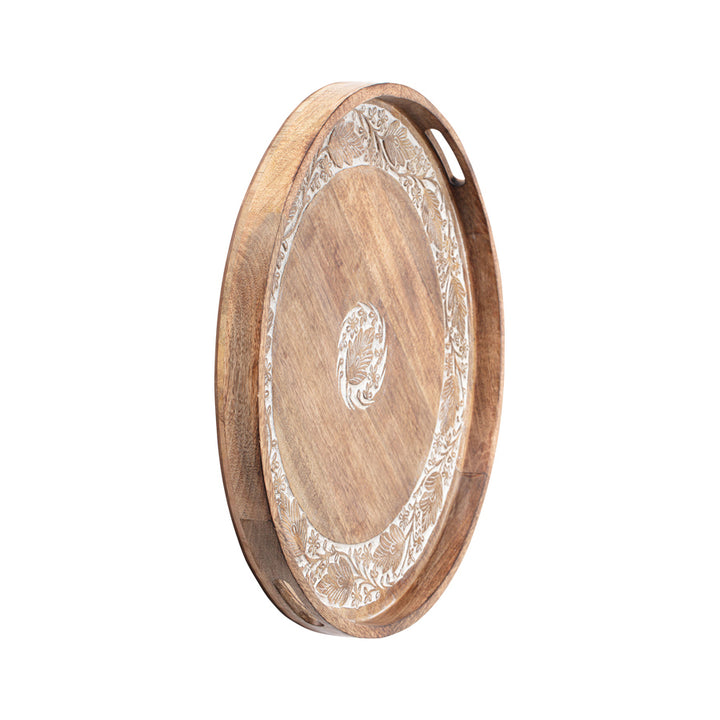 Willow &amp; Silk Large 60cm Handmade Wooden Round Tray/Wallhanging