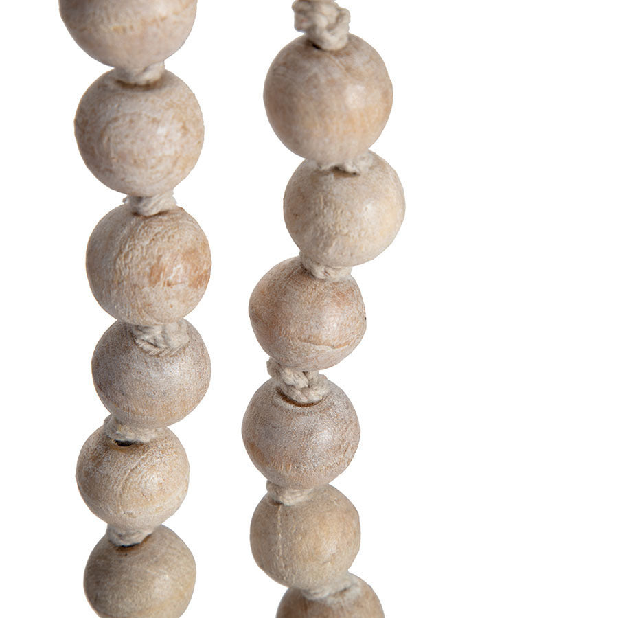Willow &amp; Silk Handmade 120cm Wooden Beaded Garland w/Tassel