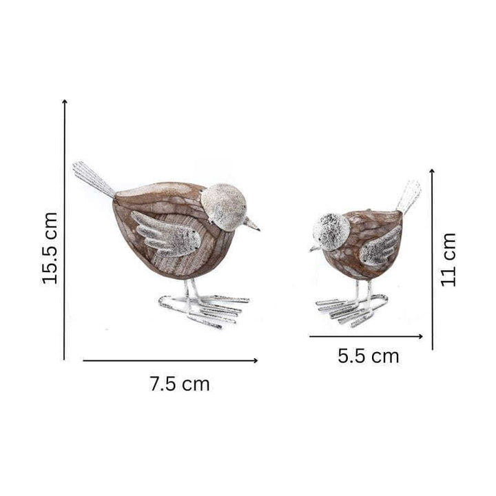 Willow &amp; Silk Set of 2 Mother &amp; Baby Bird 15.5cm/11cm Figurine