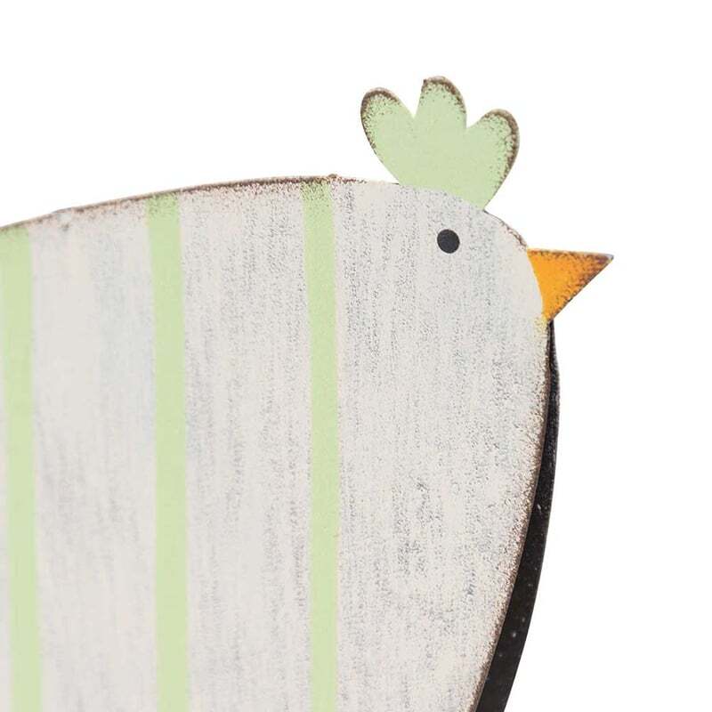 Willow &amp; Silk Metal 17.5cm Set of 2 Stripe &amp; Spot Chook Ornament