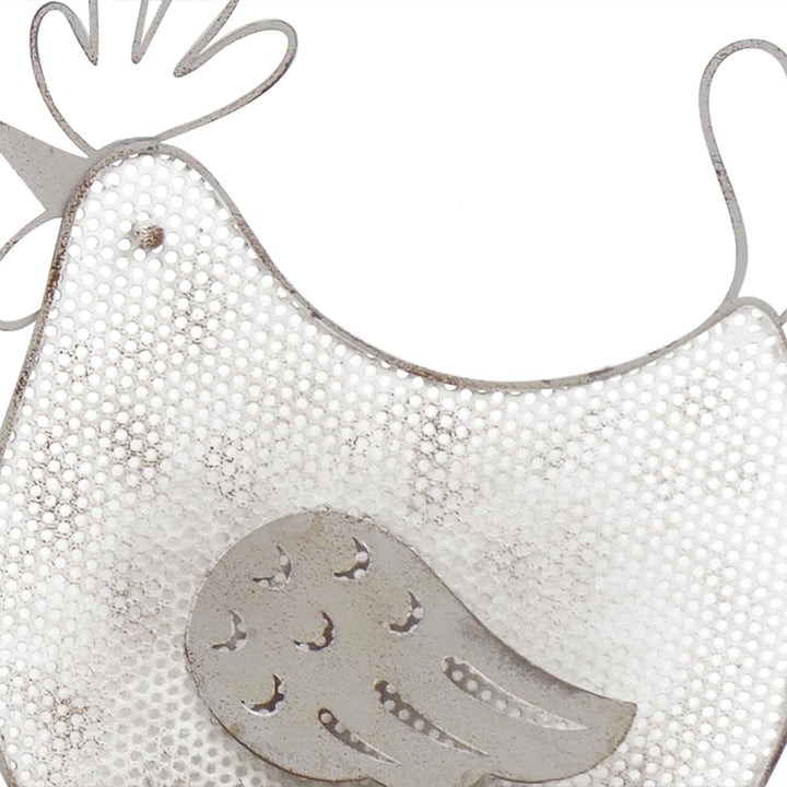 Willow &amp; Silk Set of 2 White 19cm/14.5cm Polka Dot Chook Table Ornaments