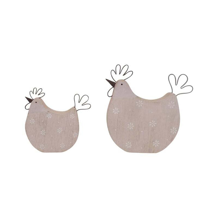 Willow &amp; Silk Set of 2 Pink 17cm/12.5cm Polka Dot Chook Ornaments