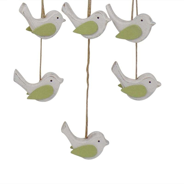 Willow &amp; Silk Hanging Set of 2 Wooden 42cm Flying Bird Flocks Wall Accent