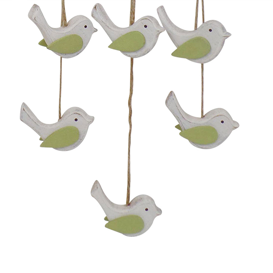 Willow &amp; Silk Hanging Set of 2 Wooden 42cm Flying Bird Flocks Wall Accent