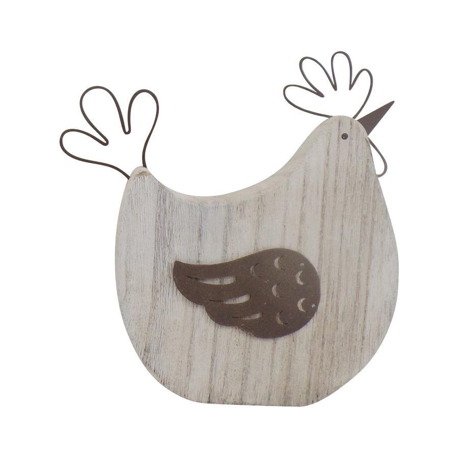 Willow &amp; Silk Set of 2 Rustic 17cm/12.5cm Polka Dot Chook Ornaments