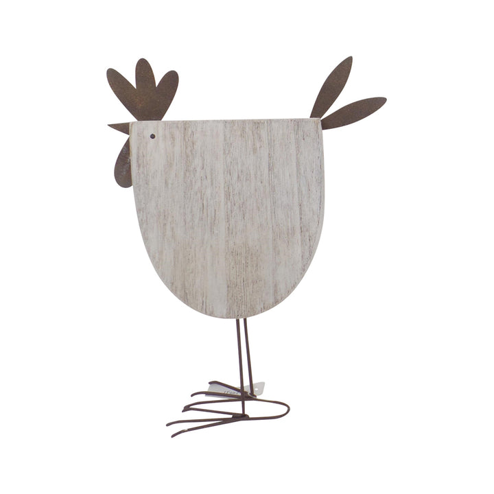 Willow &amp; Silk Set of 2 Standing Chook Ornaments Rust 22.5cm/17.5cm