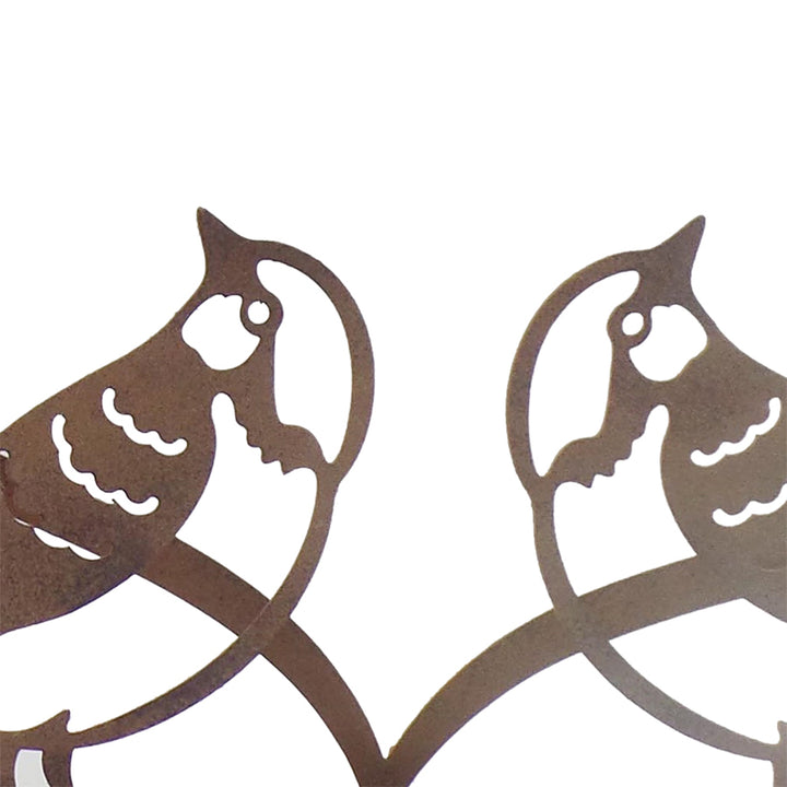 Willow &amp; Silk Set of 2 20cm/15cm Lovebirds In Heart Table Decor Rust
