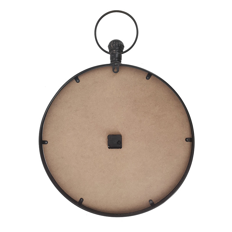 Willow &amp; Silk Wall Clock Glass Front Brasserie 60cm Metal/Wooden